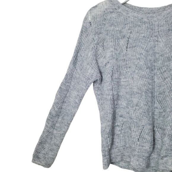 BY ANTHROPOLOGIE Woman‎ Sweater SZ XS Wool Pullover Crewneck Knit Gray Lagenlook - Picture 6 of 8